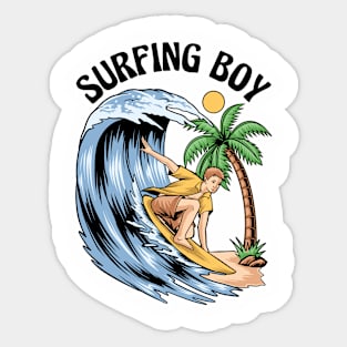 Surfing Boy Sticker
